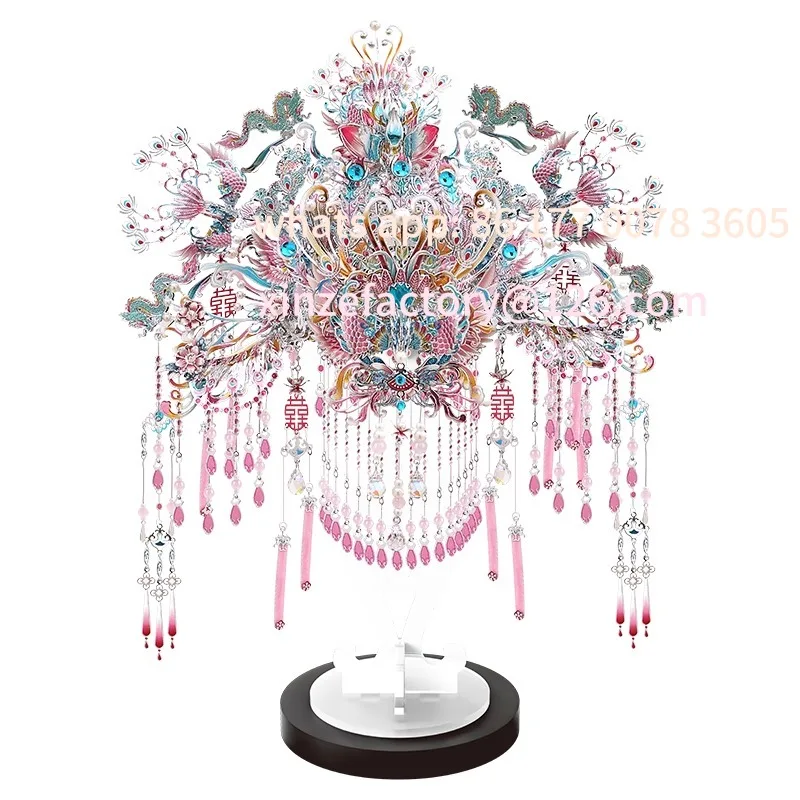 

Customizable Materials Guofeng Assembled Model 3D Three-dimensional Metal PuzzleGangda Fendai Silver Phoenix Crown DIY Handmade