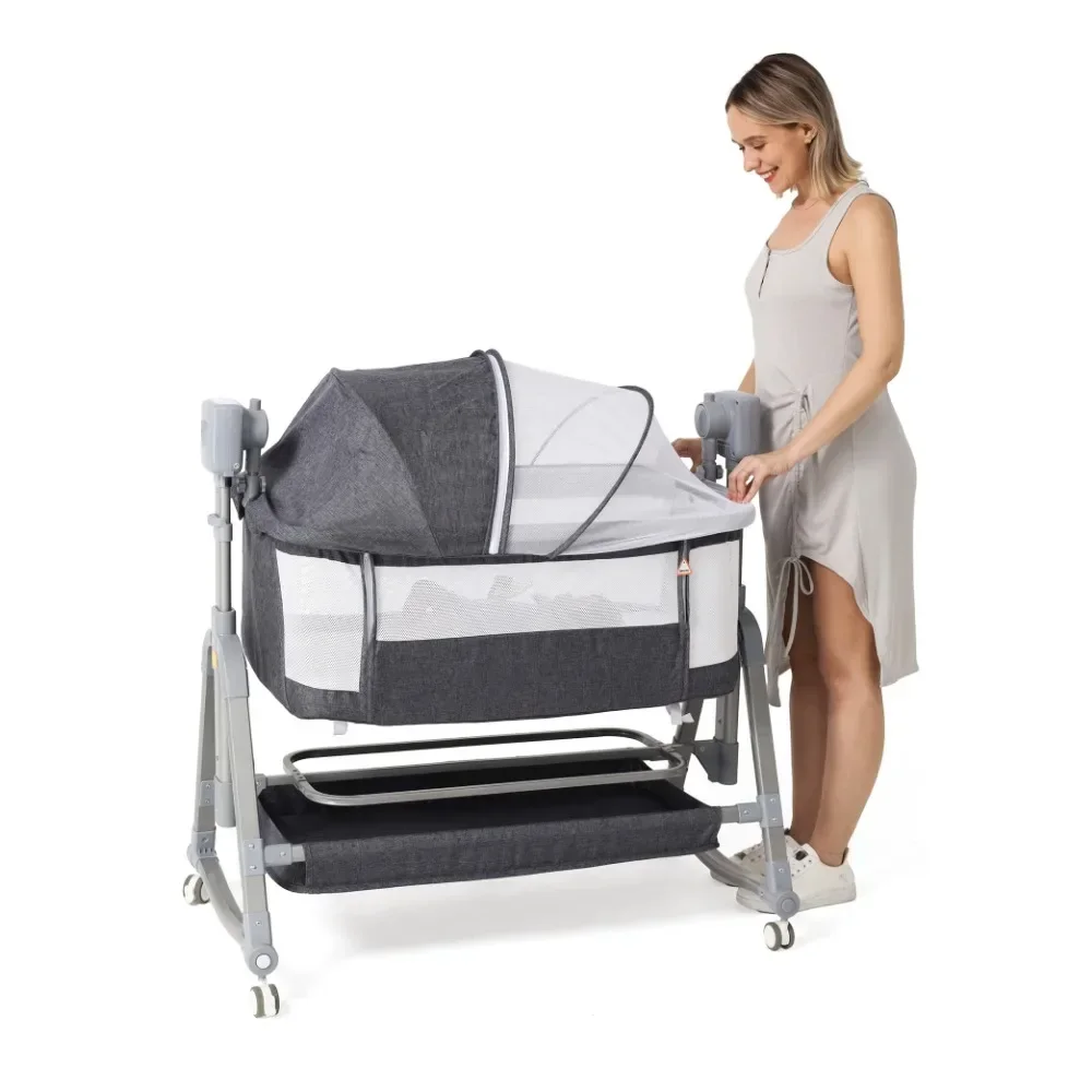 Baby Multi-functional Electric Shaker Rocking Chair, Newborn Intelligent Coaxing Baby, Bedside Bed, Bass Basket