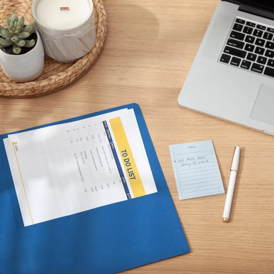 Cartella di carta per cartelle pesanti TwoPocket con tasche formato lettera blu scuro 25 per scatola 87854