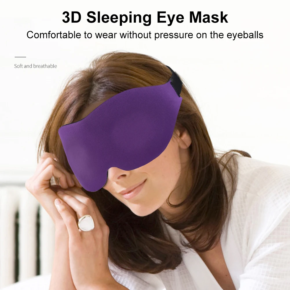 3D Blindfold Light Blocking Night For Side Sleeper Memory Foam Low Resilience Eye Cover Soft Women Men Relaxing Breathable