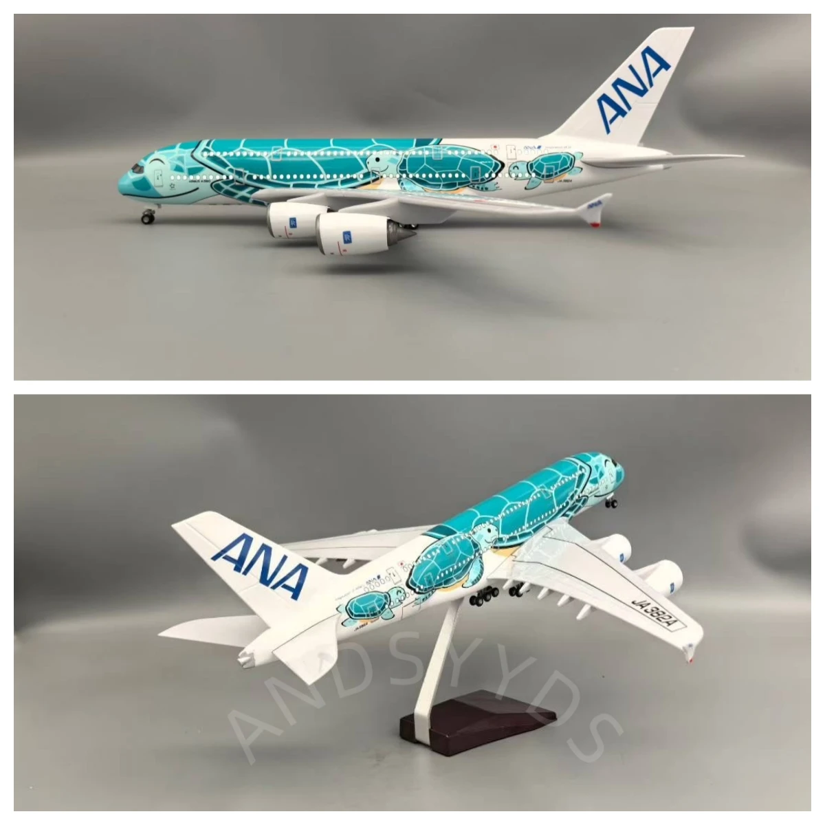 

New Toy Planes Air Ana Airbus A380 Cartoon Sea Turtle Airlines Model Plane Toys Boys Kids Collectible Aircraft 380 Air Japan Ana