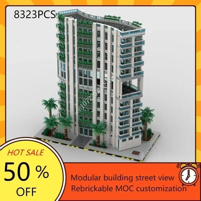 Modern Office Building Modular MOC Creative street view Model Building Blocks Architecture DIY Education Assembly Model Toy Gift