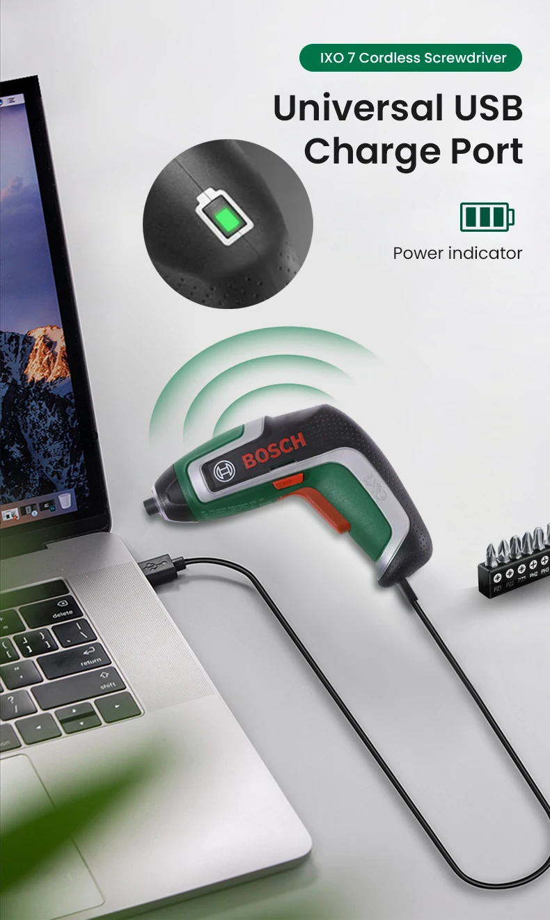 Imagem -06 - Bosch-chave de Fenda Magnética Elétrica sem Fio Substituição Rápida Kit de Ferramentas Múltiplas Lâmpada Led Ferramenta Elétrica Luz Ixo7