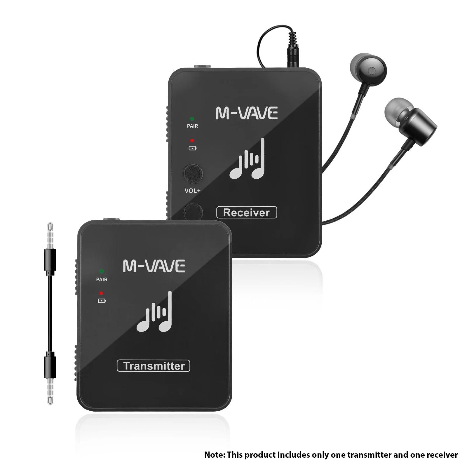 M-VAVE WP-10 2.4GHz Wireless Ear Back Receiver Rechargeable Receiver of Wireless Earphone Monitor Transmission System