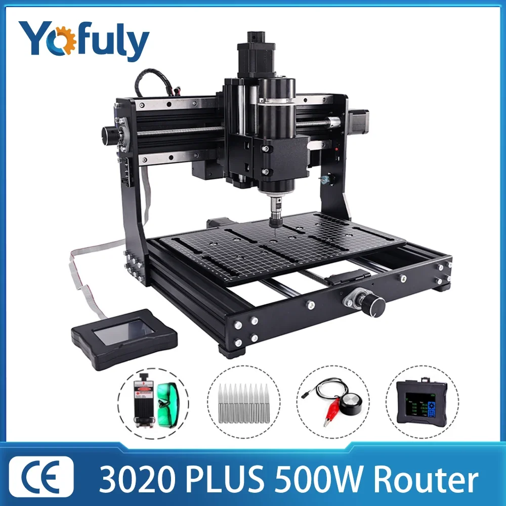 500w Spindle CNC Wood Router 3020 Plus Max Metal Milling Engraving Machine 3-axis DIY Laser Engraver For Cut Aluminum Steel MDF