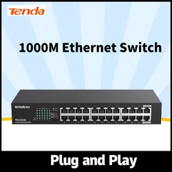 Tenda 24 Port przełącznik gigabitowy 1000M przełącznik biurkowy piasta sieciowego typu Rack włącznik Ethernet TEG1024M 24GE Rj45 VLAN wsparcie