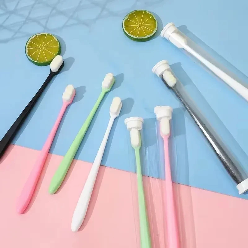Brosse à dents souple portable, 2 couleurs, à poils ultra doux, brosse à dents nano, adaptée aux voyages en hôtel, 1 à 5 pièces