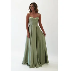 QueensLove Bridesmaid Dress Sweetheart Straps Evening Prom Dress A-Line Split Wedding Dress Spaghetti Party Dress