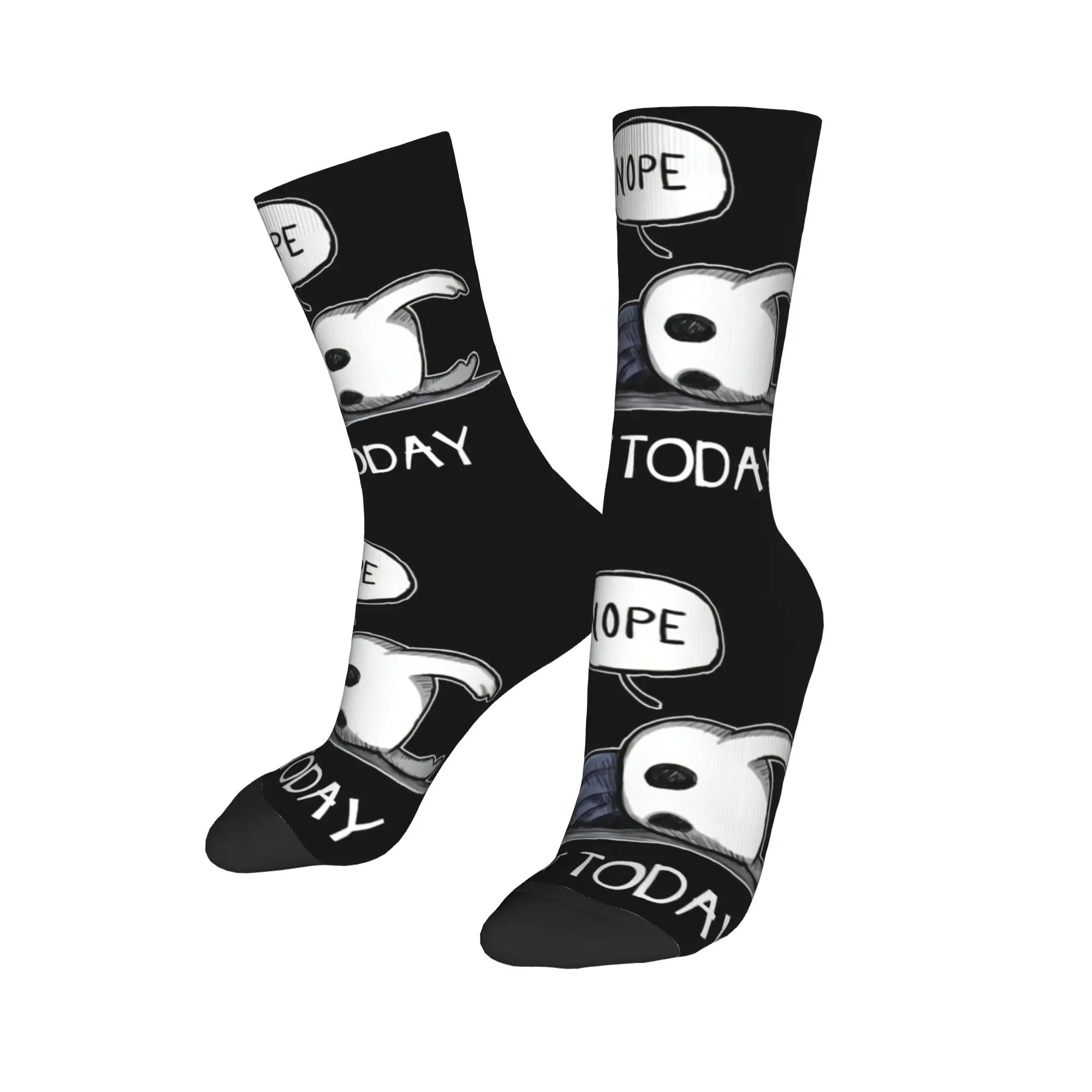 

Cool Hollow Knight Nope Not Today Sports Socks Polyester Middle Tube Socks for Women Men Sweat Absorbing