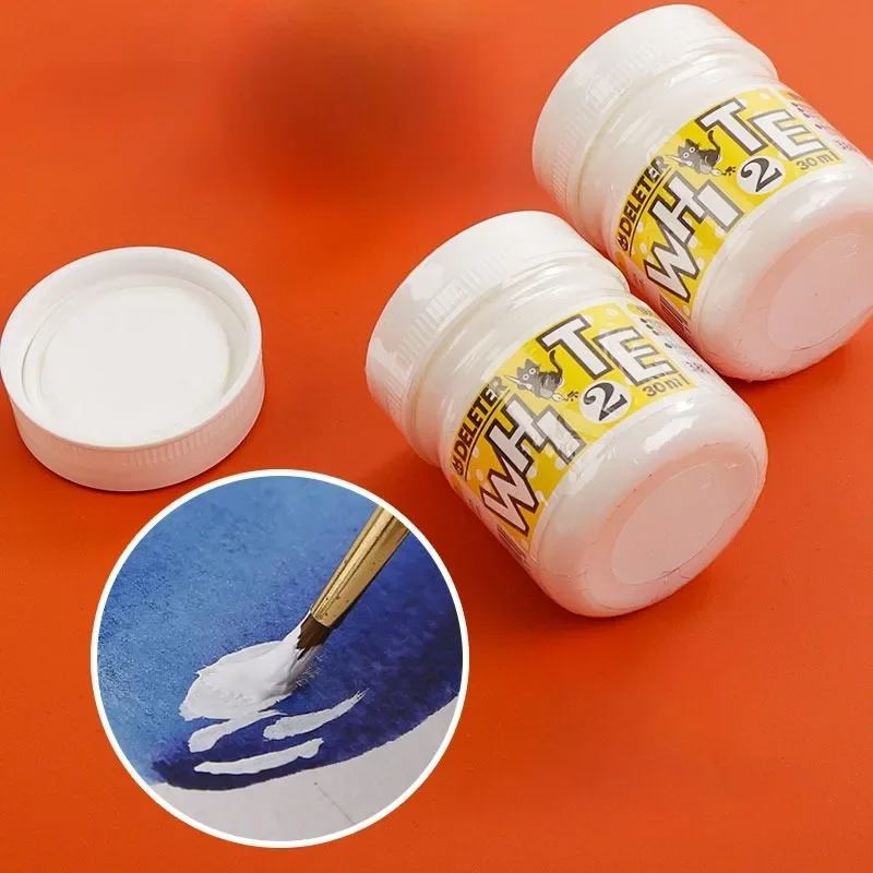 30ml Japanese Manga White Ink Highlight White Pigment Waterproof Strong Coverage Student Watercolor Painting Graffiti Pigment