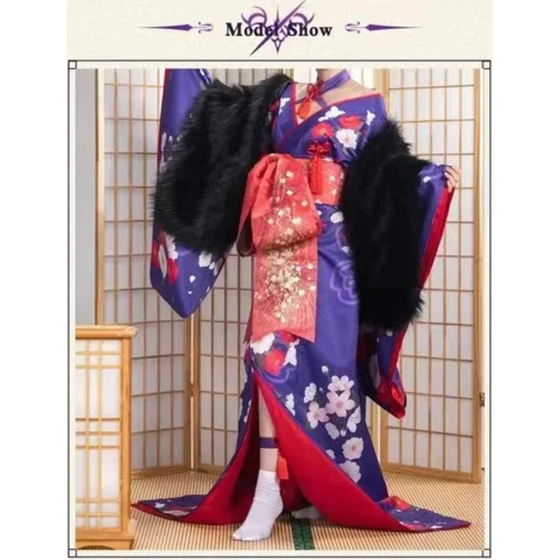Anime Fate Stay Night Heaven's Feel Saber Alter/arturia Pendragon Alter Cosplay Japanese Plum Flower Costume Beautiful Woman