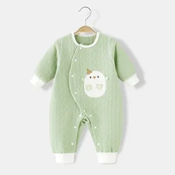 Newborn Baby Cotton  Jumpsuit  Boys Girls Winter Warm Romper Clothes Infant Cute Animal Babe Pajamas 0-3-6-9-12-18M