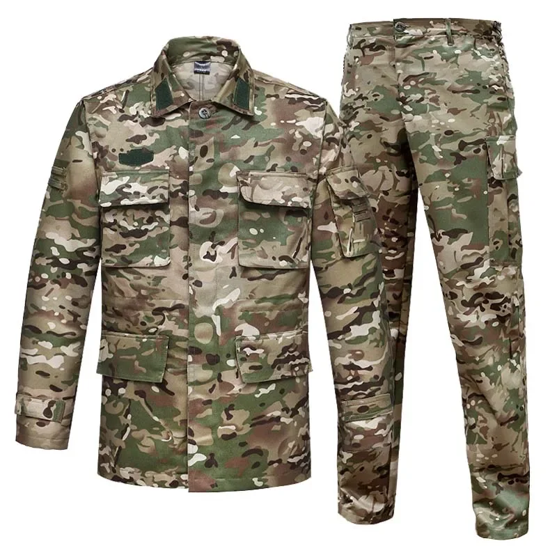 Outdoor Camo Male Uniform Tactical Jacket Special Force Training Clothes Safari Suit Pants Wear Resistant Hunting Clothes