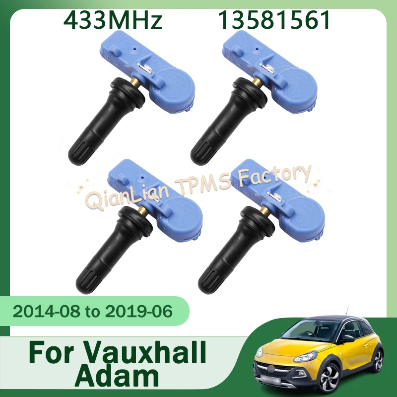 

1/4 шт. 13581561 система контроля давления в шинах для Vauxhall Adam Corsa Van Meriva 433 МГц TPMS датчик шин