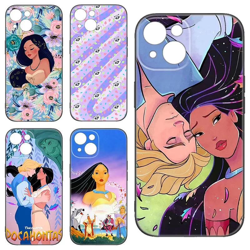 Disney Pocahontas Black Silicone Phone Case For Apple iPhone 12 13 Mini 11 14 15 Pro Max 7 8 Plus X XR XS SE 2020 2022