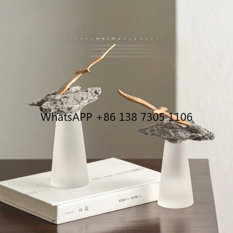 

Chinese Zen Spanish marble geese ornament model room office bookcase soft ornament