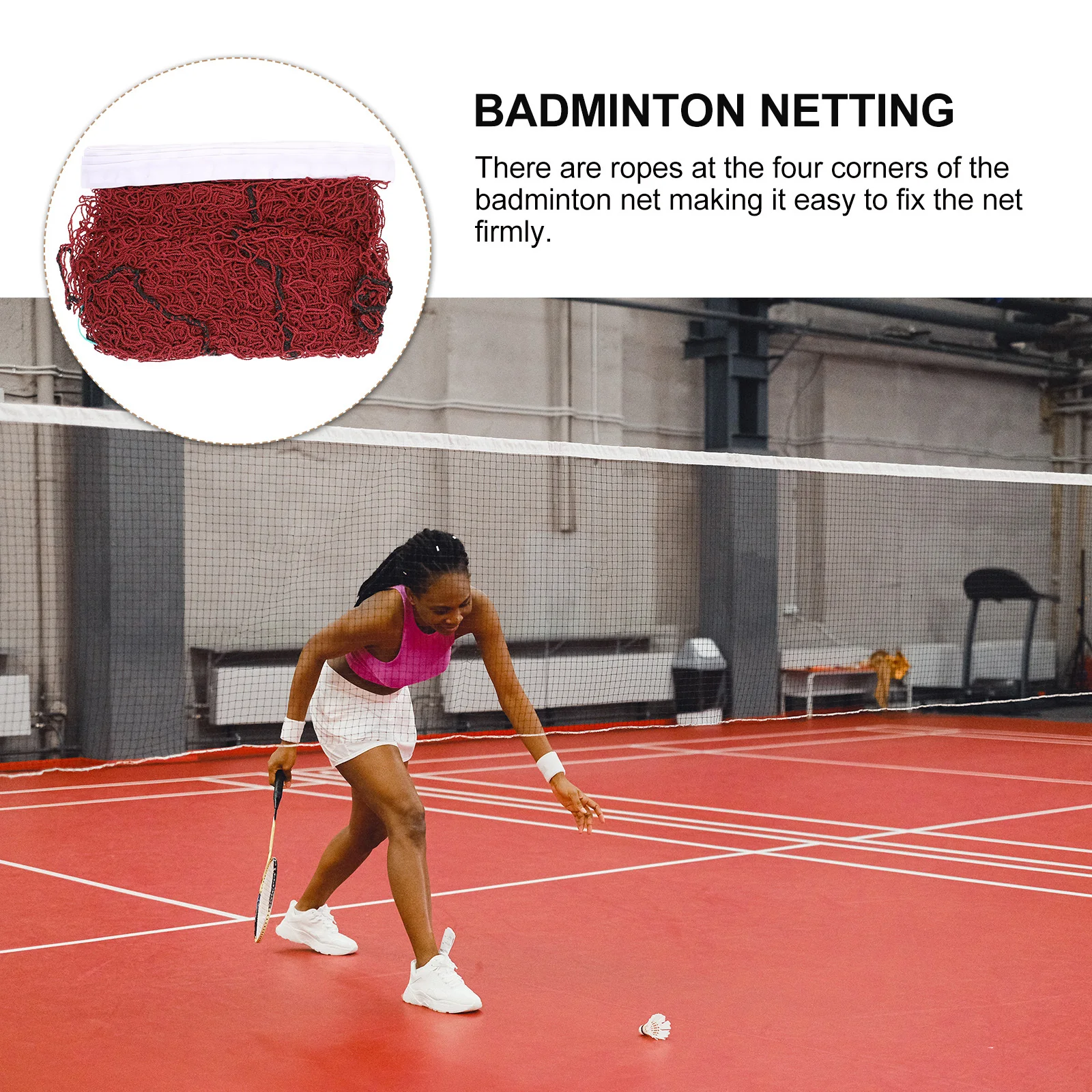 Jaring Bulu Tangkis Jaring Ringan Tahan Lama Tetap Stabil Pengganti Jaring Luar Ruangan Dalam Ruangan untuk Olahraga Jaring Bulu Tangkis