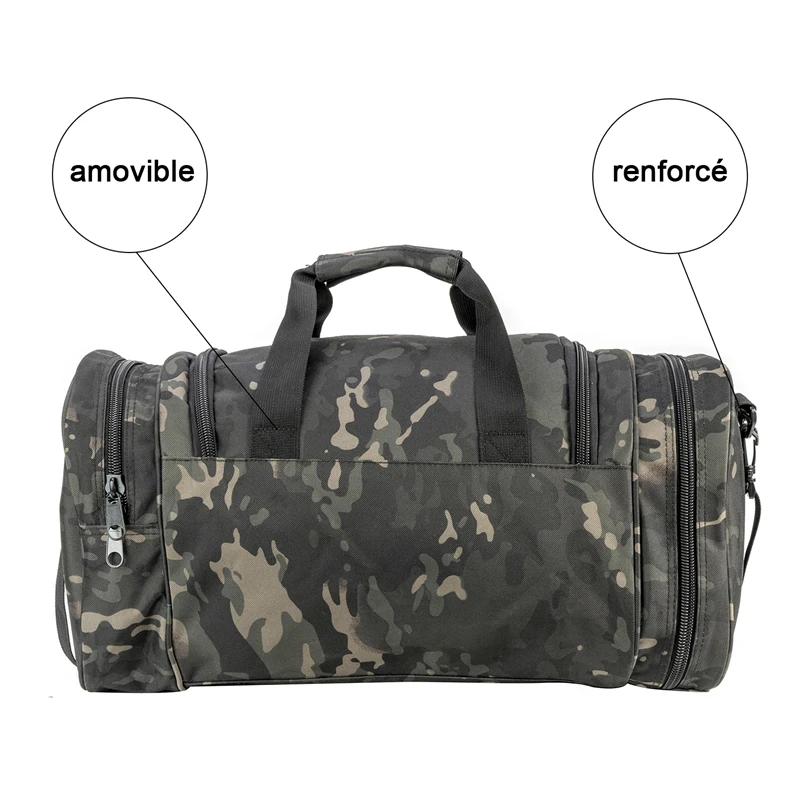 Military Tactical Travel Bag Men Outdoor Handbag Sports Luggage Bags Weekend Gym Hiking Trekking Bag with Shoes Compartment