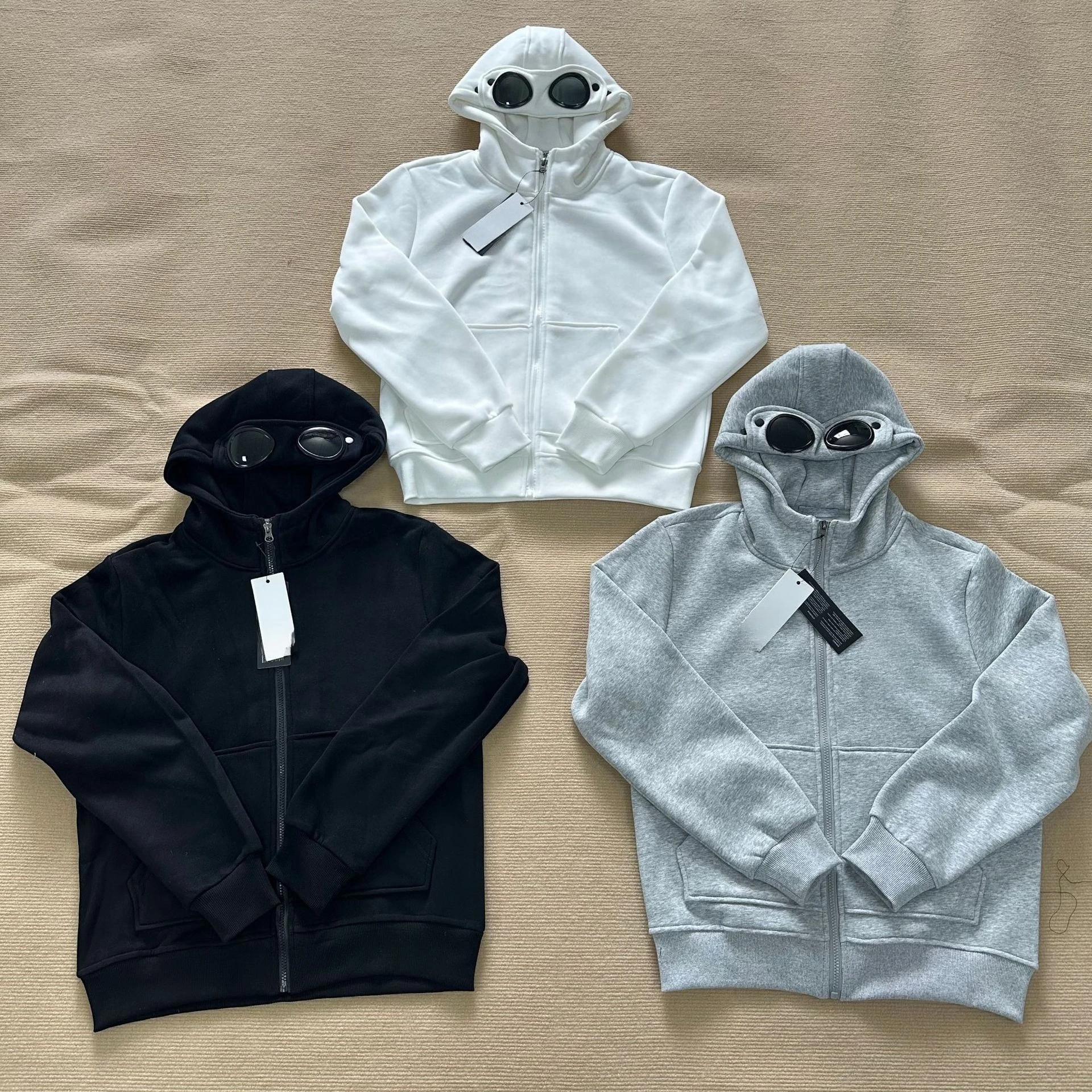Luxury Quality EU US Size Solid Color Zip Up Hooded Jacket Spring Summer Outdoor Casual Outerwear