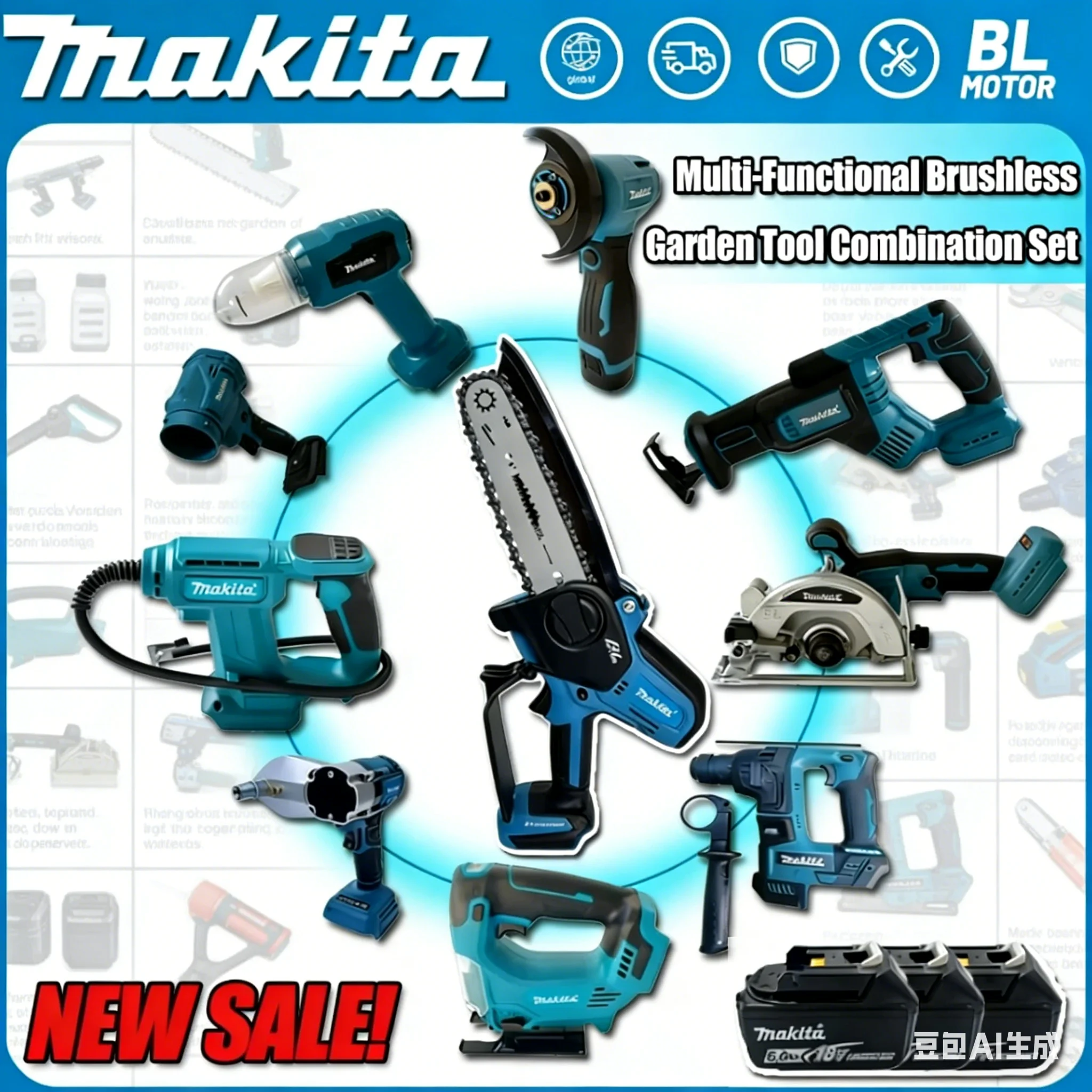 

Многофункциональный аккумуляторный инструмент Makita: ударный шуруповерт, сабельная пила, электрическая отвертка (различные модели)