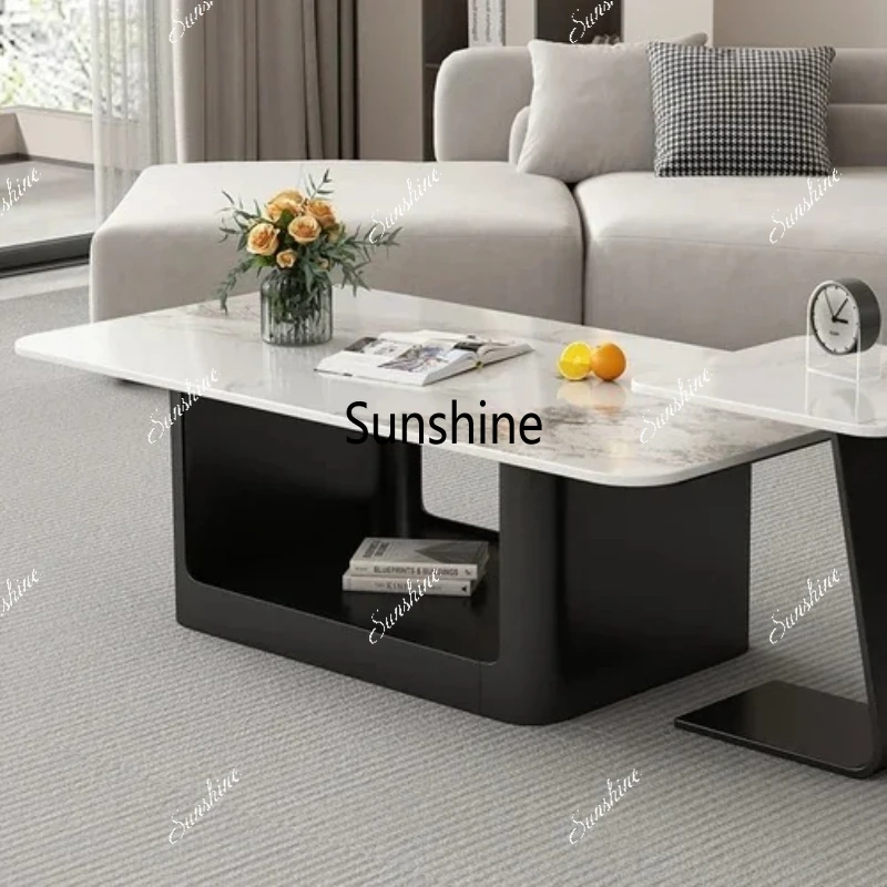

Balcony Nordic Living Room Coffee Table European Slate Marble Effect Trendy Coffee Tables Japanese Meubles Trendy Furniture