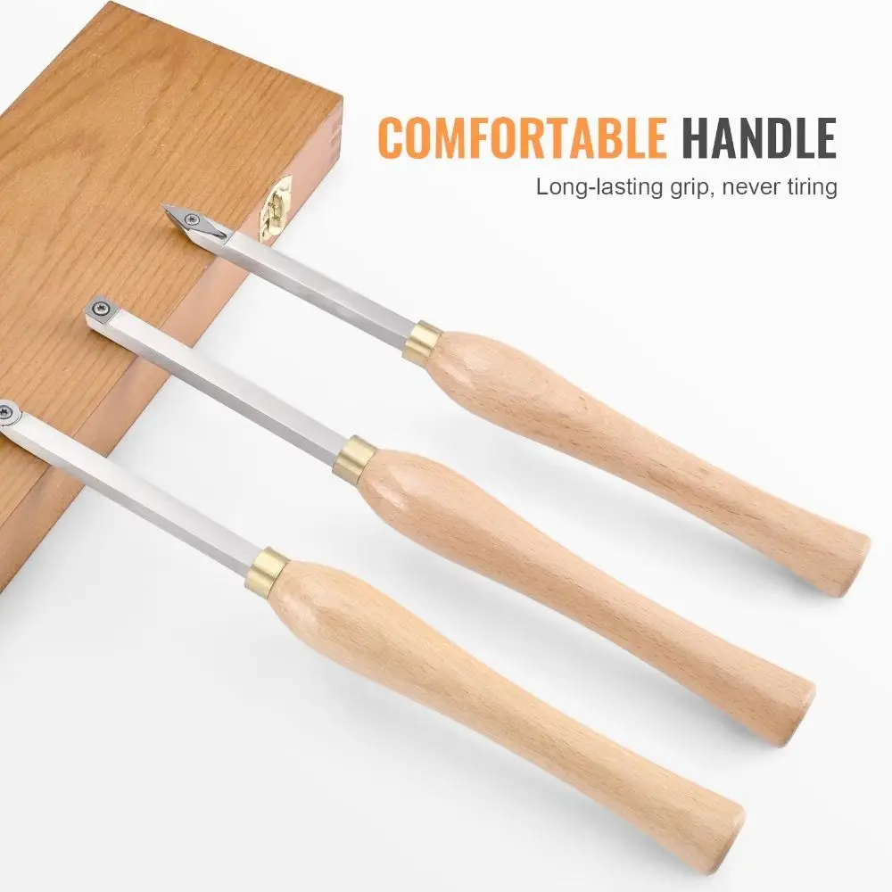 

Набор инструментов для токарного станка по дереву с заостренным наконечником из твердого сплава, несколько острых краев, токарный станок для гибки древесины, токарные инструменты, вращающаяся эргономичная ручка