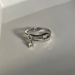 Foxanry Zircon Pendant Pin Geometric Rings For Women New Fashion Simple Creative Personality Party Jewelry Accessories Gifts