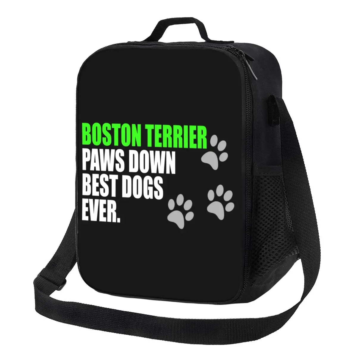 Custom Boston Terrier Lunch Bag Men Women Warm Cooler Insulated Lunch Boxes for Adult Office