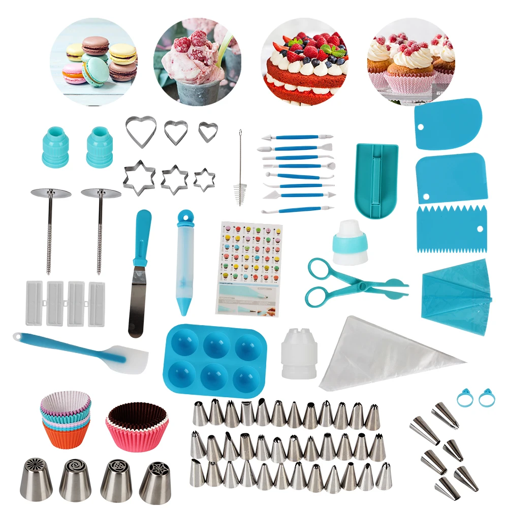 

Folding Box Gift Cake Decorating Mouth Set Baking Tools Kit With Three-layer Storage 236 Pcs Baking Supplies Sets