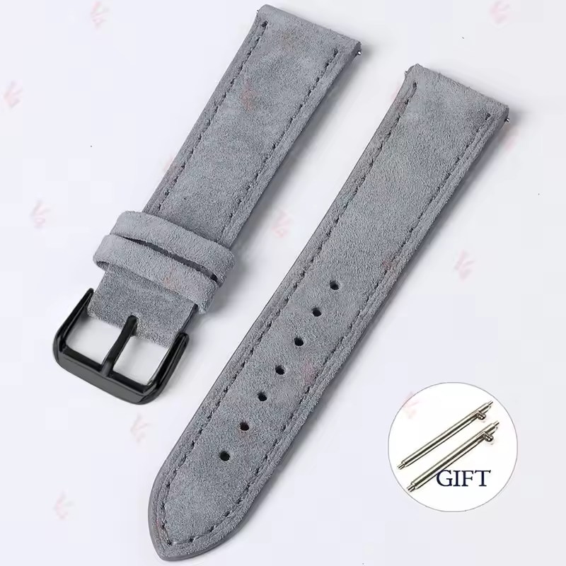 18mm 19mm 20mm 22mm Vintage Suede Cowhide Watch Strap Handmade Watch Band Gray Brown Green Quick Release Bracelet for Men Women - Image 20