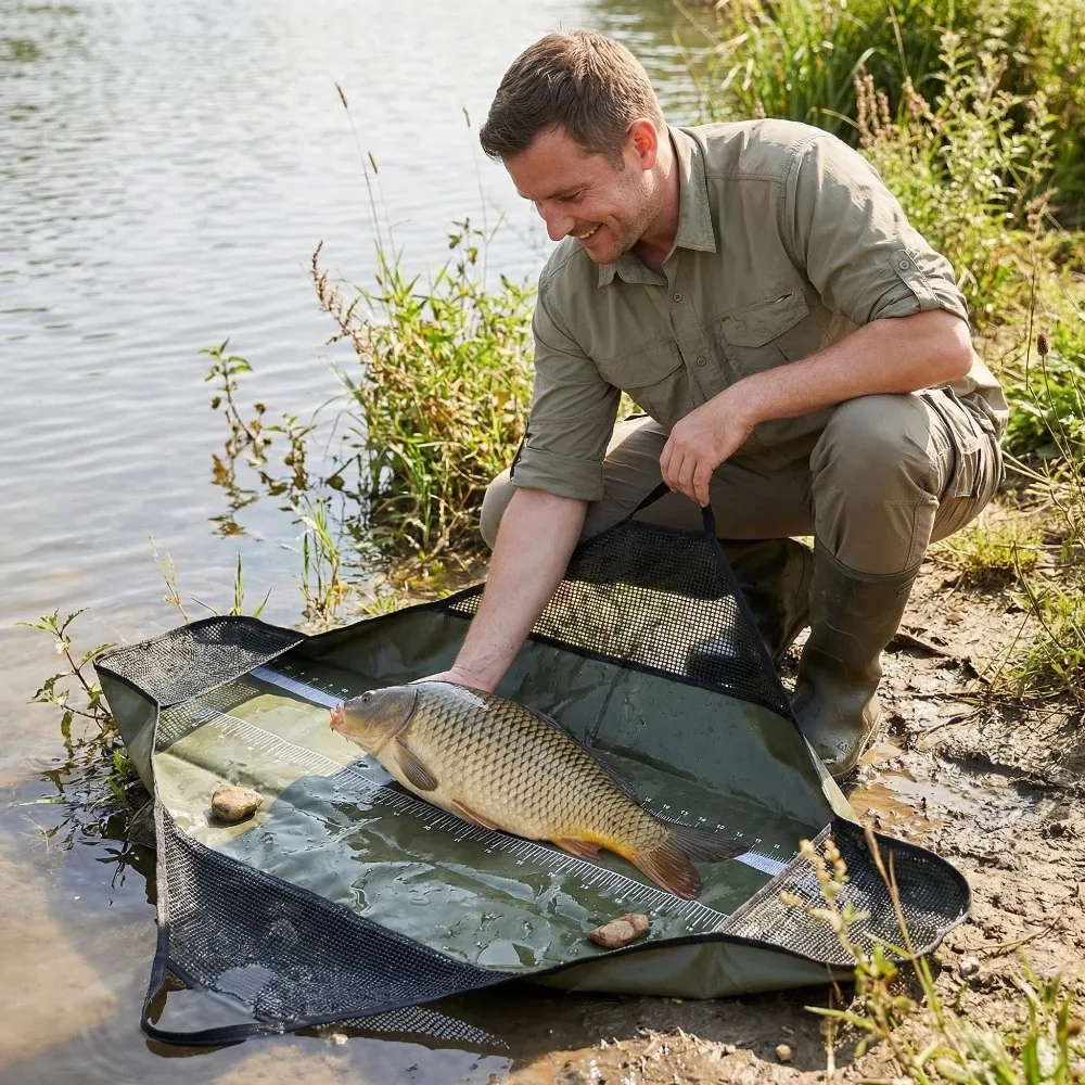 Hirisi Fish Weigh Sling Bag Fishing Unhooking Weigh Sling Bag Digital Scale Protections Mat Weigh Fishing Sling Landing Mat