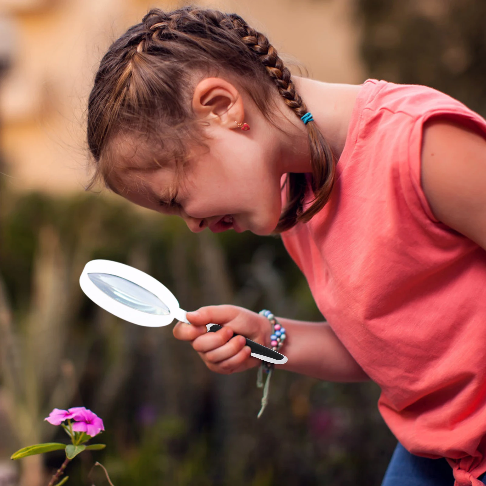 

20x Double LED Magnifying Glass Handheld Reading Magnifier Portable Compact Lightweight Lighting Tool for Books Newspapers