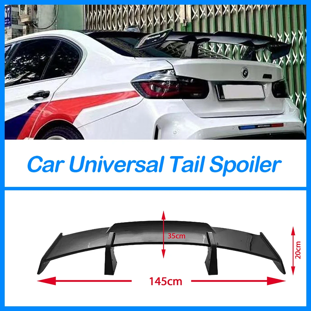 

Car Modified General-purpose Spoiler Bumper Trunk Rear MP Large Tail Wing Kit Body Kit Accessories ABS Glossy Black Carbon Grain