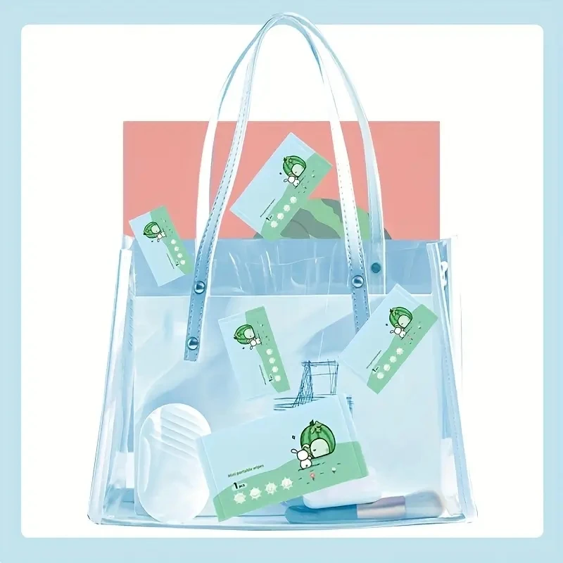 50/100/300Pcs Portable Travel Wipes in Random Colors - Non-Woven Fabric Material, a Must-Have for Camping and Outdoor Hygiene, Featuring Cartoon Designs and a Tissue Box, Suitable for Hiking, Picnics, and Travel, with Fun Packaging and Safe Packaging, a Must-Have for Going Out