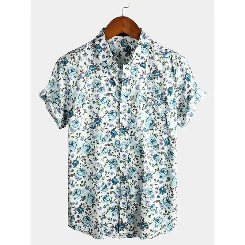 

Mens Striped Casual Holiday Short Sleeve Orange Summer Button Down Shirt Hawaiian Shirt Summer Spring Lapel Button Down