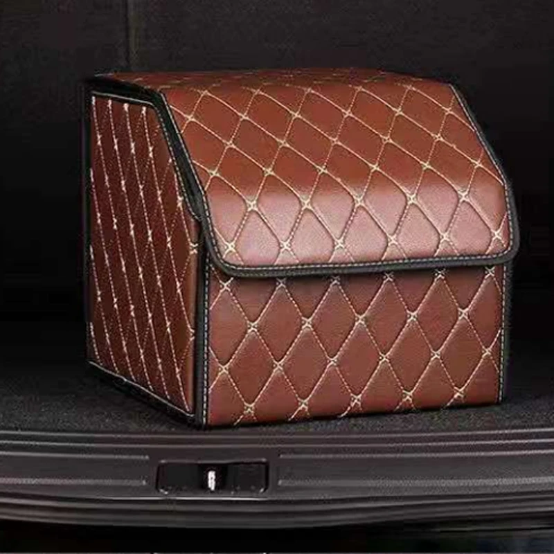 30cm Car PU Leather Trunk Storage Box Portable Foldable Storage Car Multiuse Storage Car Trunk Bag Auto Storag Box