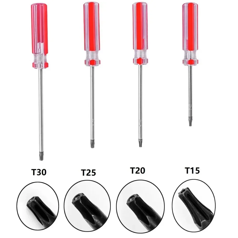 T15 t20 t25 t30 estrela hexagonal com furo central chave de fenda magnética para reparo de telefone e desmontagem ferramentas manuais