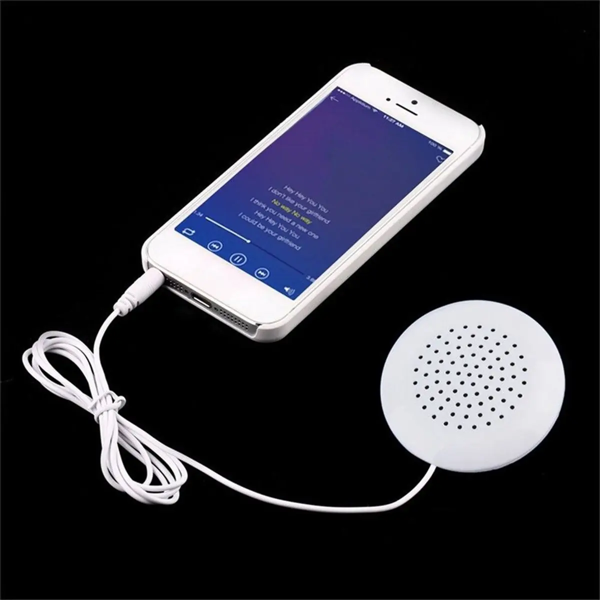 

AABFK 5X Мини Белый 3 5 мм Подушка Динамик для iPhone IPod CD Радио MP3-плеер GL