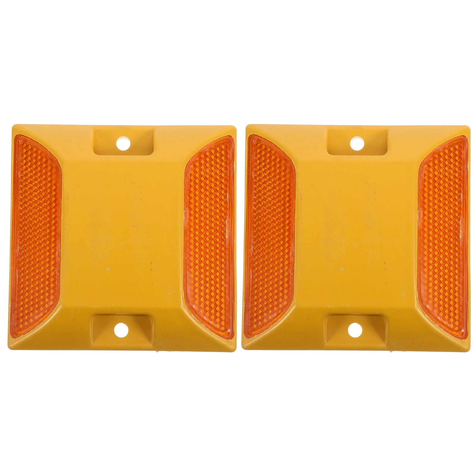 

2 Plastic Road Studs Markers Driveway Reflectors Yellow White Pavement Safety Guiding Traffic Street Reflective Night Visibility
