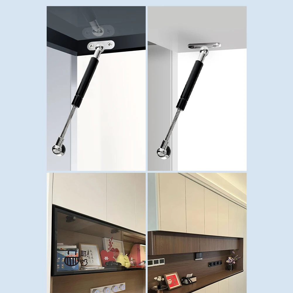 Metal Support Rod with Hydraulic Mechanism for Cabinets and Doors Providing Reliable Lift Assistance in Wood and Aluminum Frames