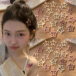 2/20PCS Brown Coffee Star Snap Clip for Girl Waterdrop Barrettes Black Hairpin Women Silver Hair Clip Accessories Kawaii BB Clip