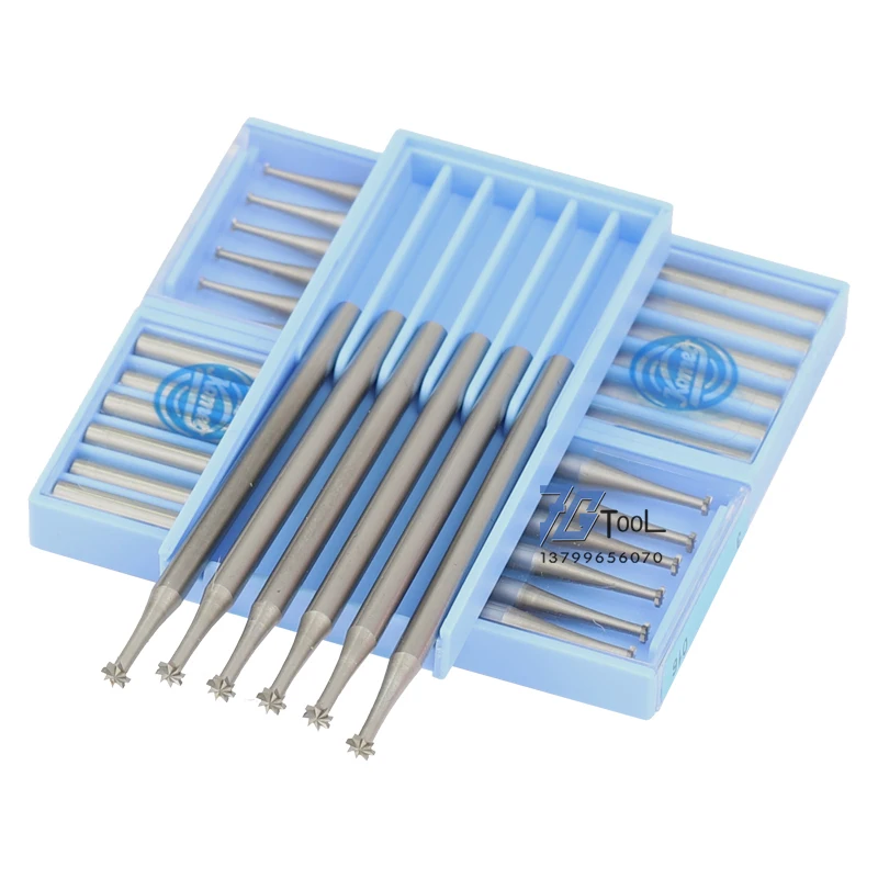 6pcs/1pc Gear Shape Jewelry Setting Burs Carbide For High Speed Dental Handpiece Engraving Knife End Mill Woodworking Router