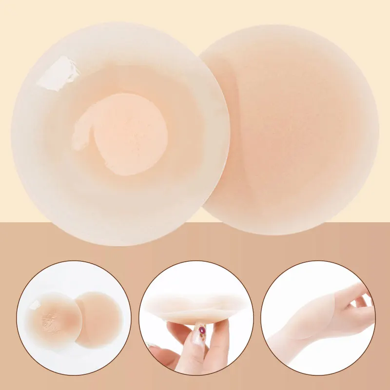 Adhesive Silicone Nipple Cover Invisible Bra Women’s Reusable Stickers Chest Boob Tape Sticky Bra Pasties Nipples