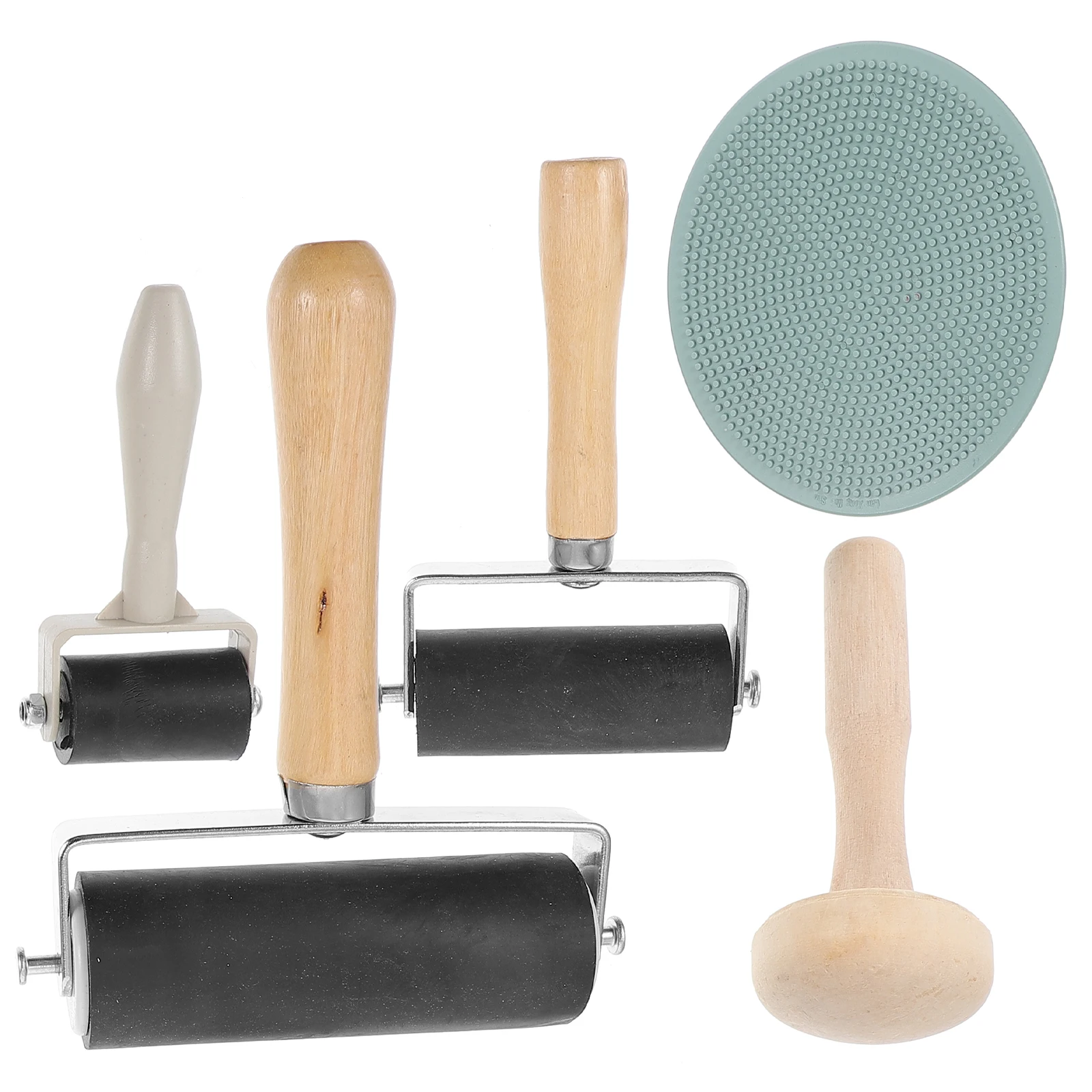 

1 set Printmaking Tool Set 10cm Roller Crafts Aluminum Alloy Glue Roller for Painting Supplies Lightweight Portable