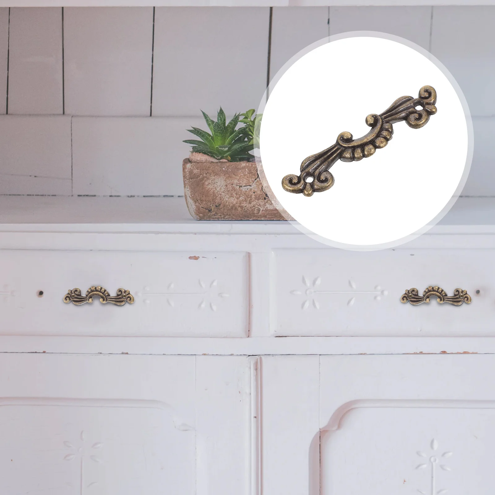 

1Set Decorative Drawer Pull Handle Zinc Alloy Retro Wooden Box Small Cabinet Pulls for Jewelry Box Accessories