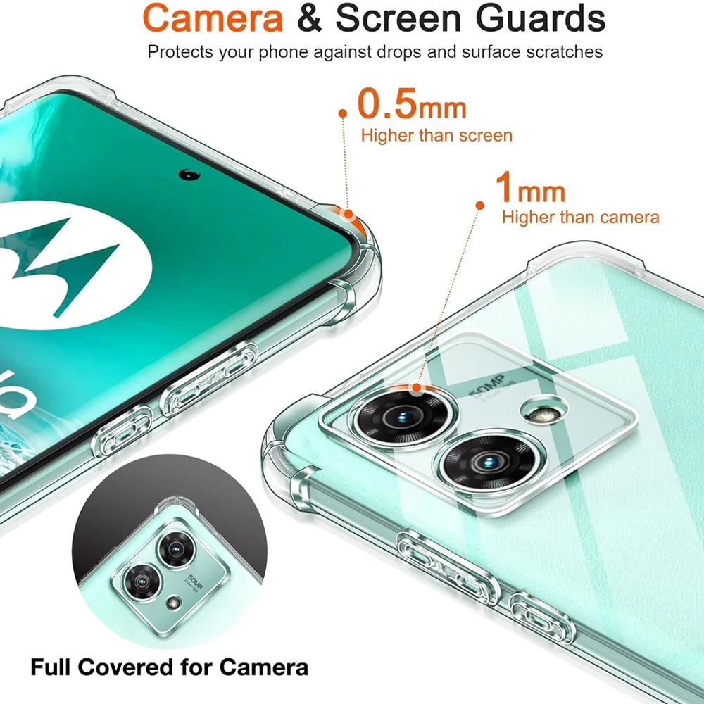حافظة ناعمة شفافة لهاتف موتورولا إيدج 40 نيو درع غطاء مقاوم للصدمات Coque Moto Edge60 Fusion Edge50 50 60 Pro 5G ممتص الصدمات
