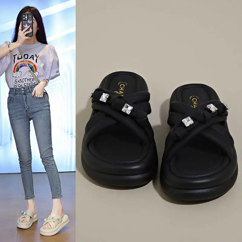 

Осенние тапочки с круглым носом, роскошная спортивная женская обувь, пляжные сандалии, кроссовки, импортеры, прогулки, баскетбольные кроссовки