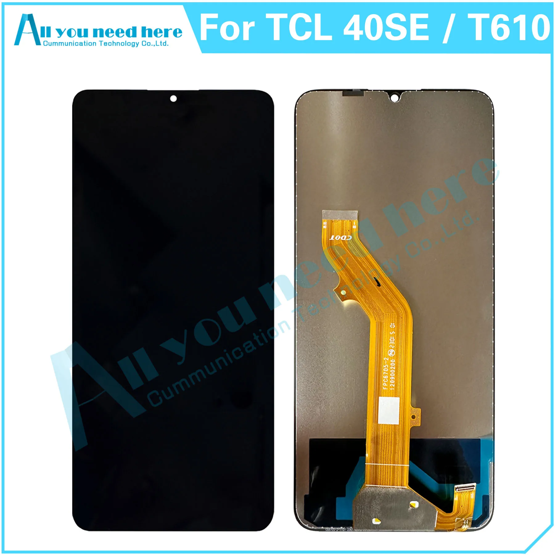 Tes 100% UNTUK TCL 40 SE T610 40SE LCD layar sentuh Digitizer rakitan suku cadang perbaikan pengganti