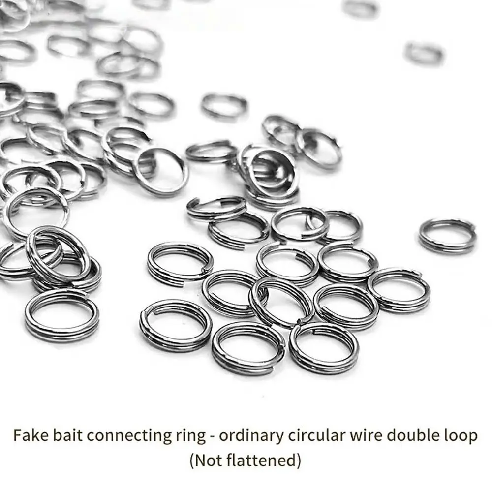 25-50 قطعة 304 الفولاذ المقاوم للصدأ الصيد سبليت الدائري 3 مللي متر-9 مللي متر المفاجئة سبليت حلقة القفز الدائري الصيد معالجة الثقيلة إغراء موصل #2