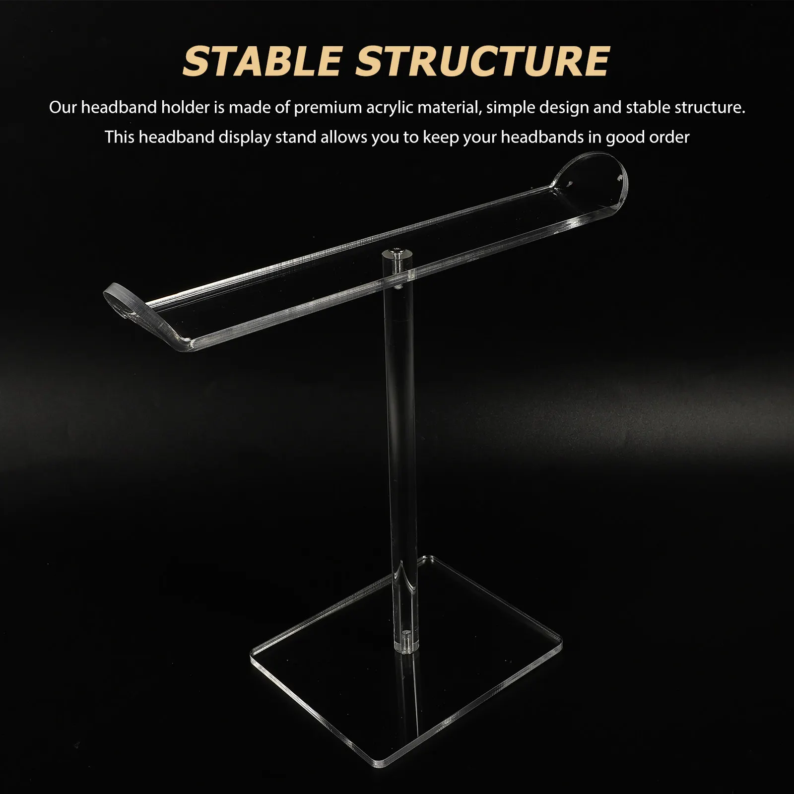 

Прозрачная акриловая подставка для ободков для волос, органайзер для хранения заколок и повязок на голову для туалетного столика и гардеробной